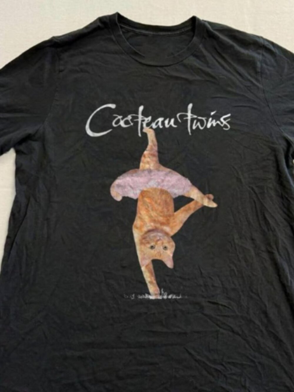 Cocteau Twins Ballerina Cat Black Graphic T-shirt